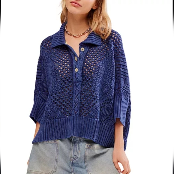 Free People Sweaters - **SOLD** FREE PEOPLE To The Point Polo NWT - MEDIUM
